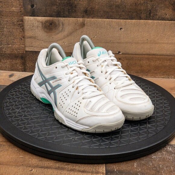 ASICS GEL DEDICATE WOMENS ATHLETIC SHOES RUNNING VOLLEYBALL WHITE LEATHER SZ 7.5 - Picture 3 of 9